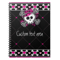 Rosa Skull Crossbones & Hearts Notebook-Journal