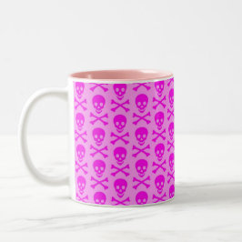 Rosa Skulls Zweifarbige Tasse