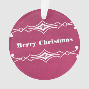 Rosa Slanted Chalkboard Holiday Akryllische Orname Ornament
