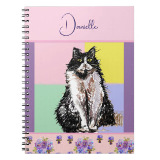 Rosa Smoking-Jacke-Katze Katzen Wasserfarbe Anpass Notizblock
