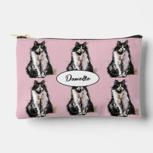 Rosa Smoking Jacke Schwarz Weiß Katze Katzen Niedl Zubehörtasche