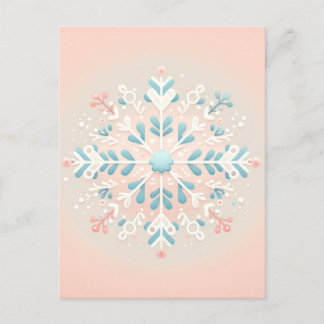 Rosa Snowflake Charm Girl Dusche Einladung Postkarte