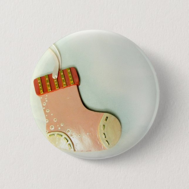 Rosa Socken-Verzierung Button (Vorderseite)