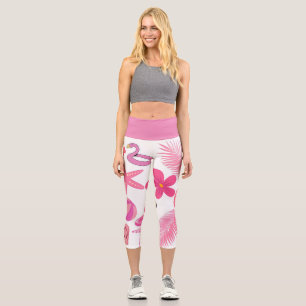 Rosa Sommergestalt Capri Leggings