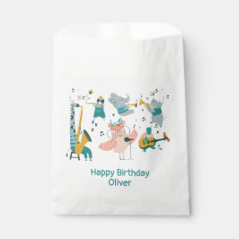 Rosa Songbird mit Tierband Geburtstag Geschenktütchen