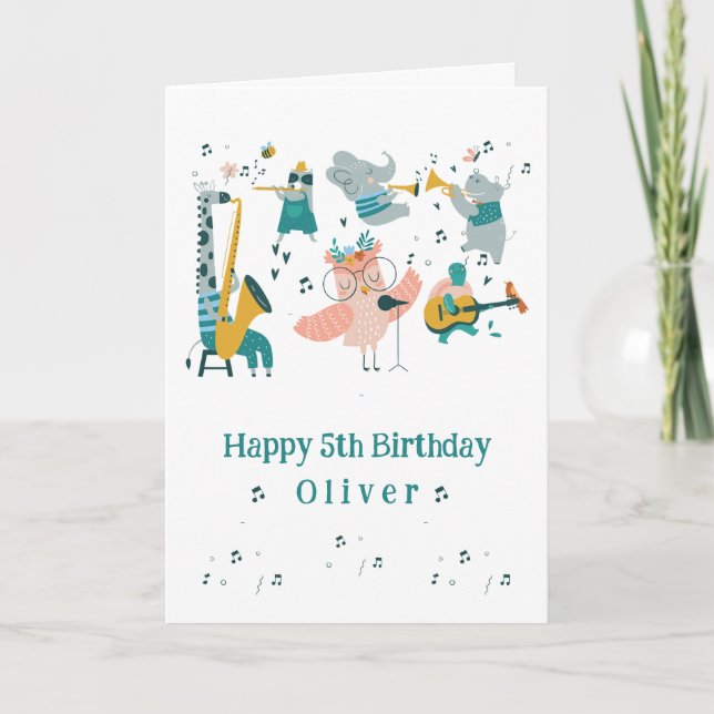 Rosa Songbird mit Tierband Karte (Vorderseite)