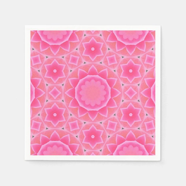 Rosa Sonne und Sterne Mädchen Mosaikmuster Serviet Serviette (Vorderseite)
