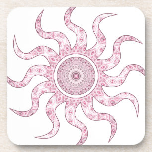 Rosa Sonnen-Mandala-Design Getränkeuntersetzer