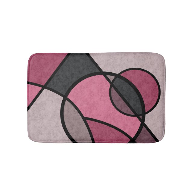 Rosa Sonnenaufgang, abstrakt Badematte (Vorderseite)