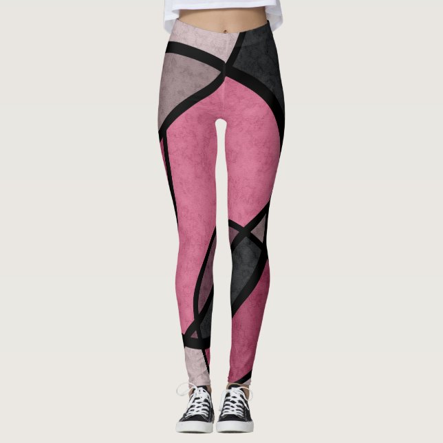 Rosa Sonnenaufgang, abstrakt Leggings (Vorderseite)
