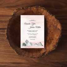 Rosa Sonnenaufgang Hochzeit Einladung