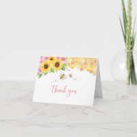 Rosa Sonnenblume Biene Geburtstag Danke Karte