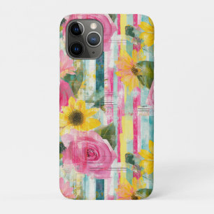 Rosa Sonnenblume Teal Sommer Blumen Case-Mate iPhone Hülle