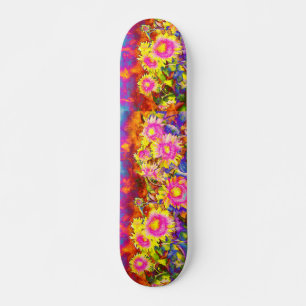 Rosa Sonnenblumenfelder Skateboard