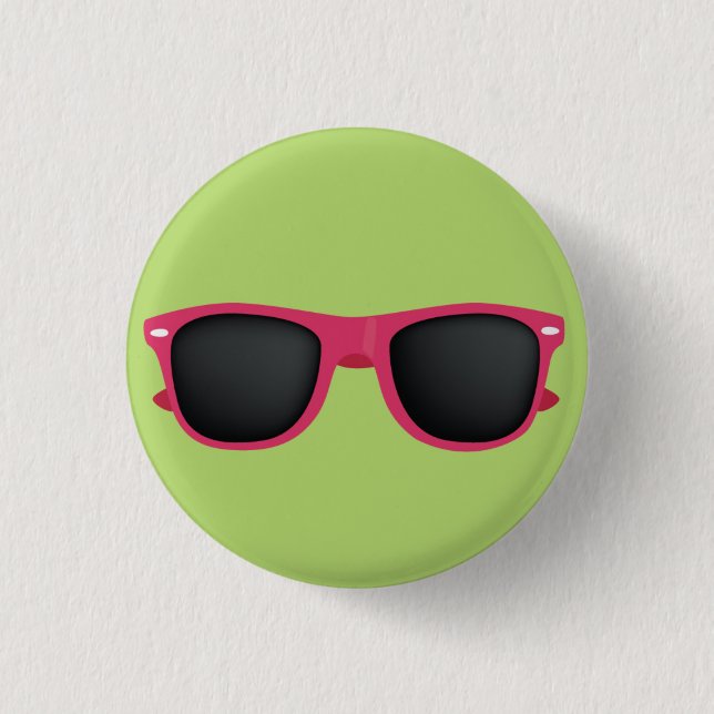 Rosa Sonnenbrille Button (Vorderseite)