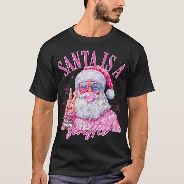 Rosa Sonnenbrille Der Weihnachtsmann ist ein sanft T-Shirt (Vorderseite)
