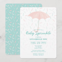 Rosa Sonnenschirm Minze Sprinkle Dusche Einladung