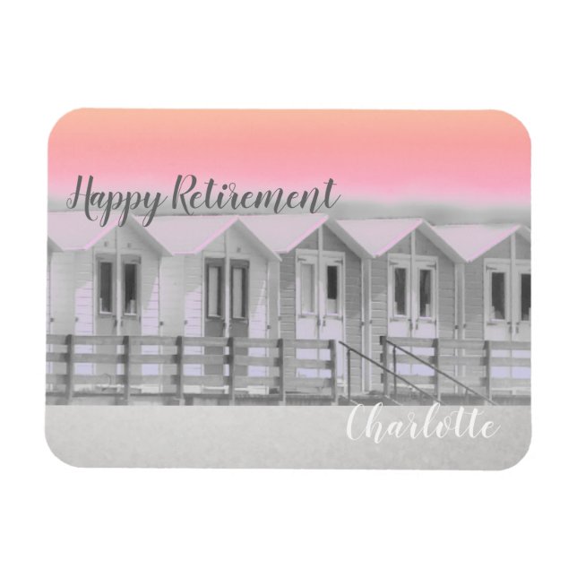 Rosa Sonnenuntergang Cornish Beach Hütte Pension G Magnet (Horizontal)