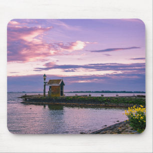 Rosa Sonnenuntergang über dem See Mousepad