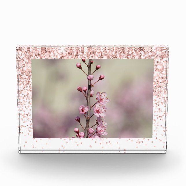 Rosa Spargel Glitzer Personalisiertes Foto (Vorderseite)