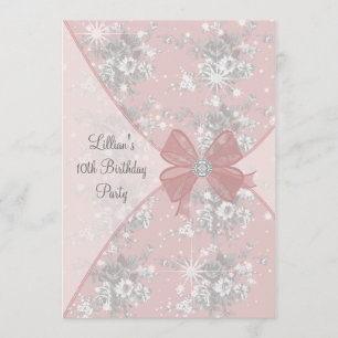 Rosa Sparkle Girls Einladung zur Geburtstagsfeier