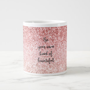 Rosa Sparkle Girly Glitzy Glam Glitzer Schöne Jumbo-Tasse