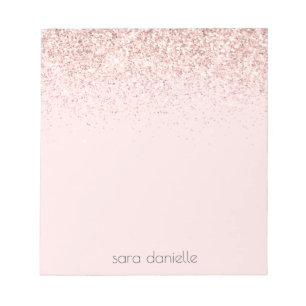 Rosa Sparkle Glitzer Confetti, rosa Personalisiert Notizblock