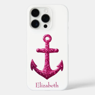 Rosa Sparkle Glitzer Nautical Sailing Name iPhone 16 Pro Hülle
