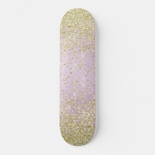 Rosa Sparkle Glitzer Skateboard (Vorderseite)