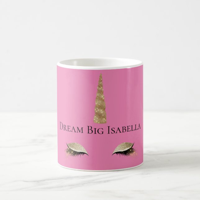 Rosa Sparkle Gold Glam Unicorn Kaffeetasse (Mittel)