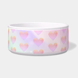 Rosa Sparkle Hörnchen auf Einhorn Regenbogenschale Napf
