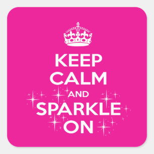 Rosa Sparkor auf Prinzessin/Königin Quadratischer Aufkleber