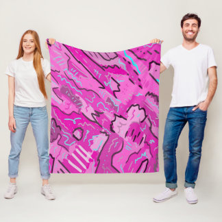 Rosa! Spaß mit Abstrakter Kunst Fleecedecke
