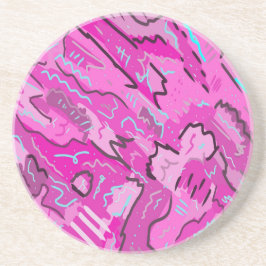 Rosa! Spaß mit Abstrakter Kunst Getränkeuntersetzer
