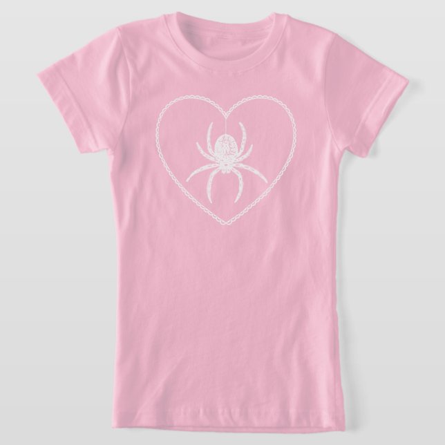 Rosa Spider Herz T - Shirt (Ablage )