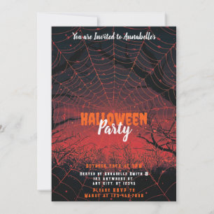 Rosa Spiderweb-Halloween-Party Einladung