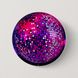 Rosa Spiegel-Ball Button