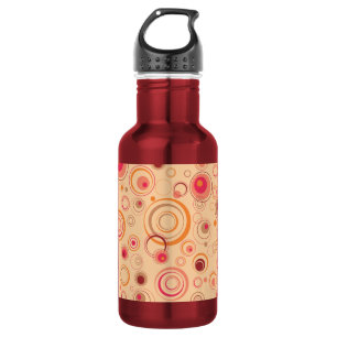 Rosa spielerische Retro-Kreise Trinkflasche