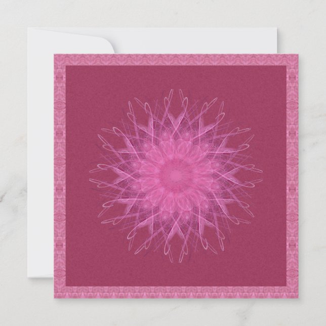 Rosa Spinner-Mandala Einladung (Vorderseite)