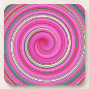 Rosa Spiralbild Getränkeuntersetzer