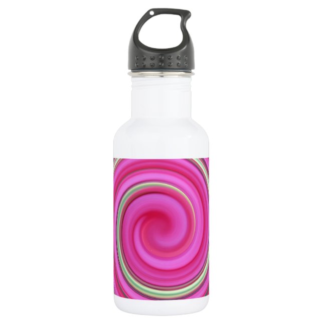Rosa Spiralbild Trinkflasche (Vorderseite)