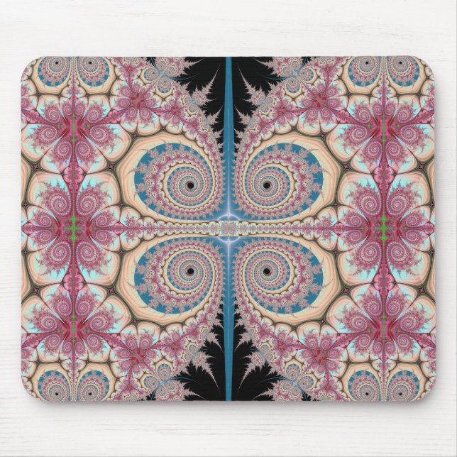 Rosa Spiralen Mousepad (Vorne)