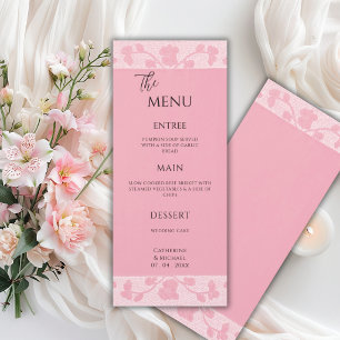 Rosa Spitze Vintage Elegante Hochzeit Menükarte
