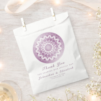 Rosa Spitzen-Mandala-Hochzeit Geschenktütchen
