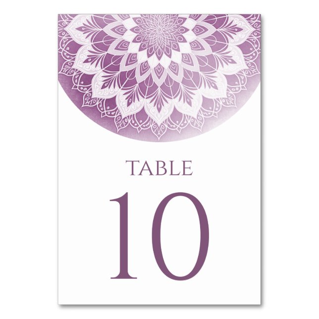 Rosa Spitzen-Mandala-Hochzeit Tischnummer (Vorderseite)