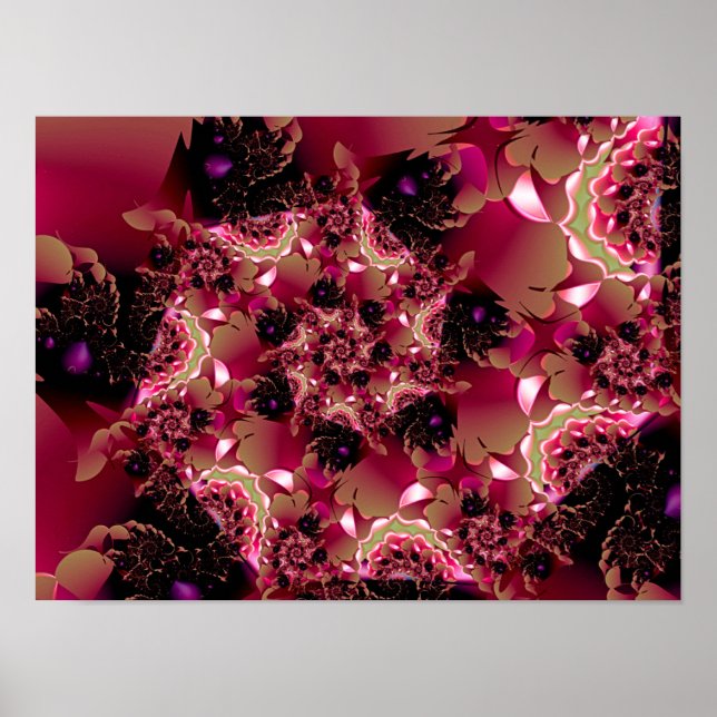 Rosa Spitzen-Spirale Poster (Vorne)