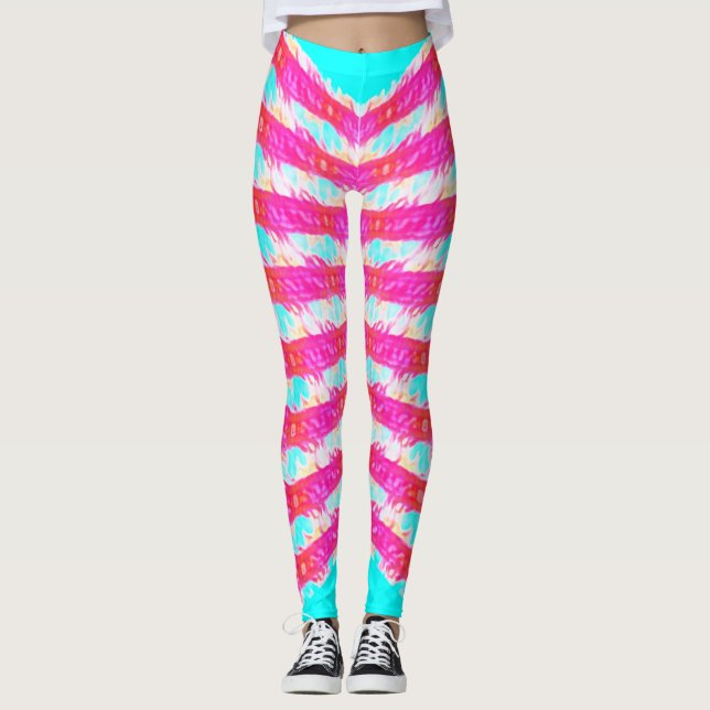 rosa Spitzenmuster Leggings (Vorderseite)