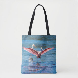 Rosa Spoonbill ganz vorbei - drucken Sie Tasche