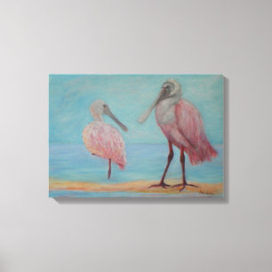 ROSA SPOONBILLS im FLORIDA-Leinwand-Druck Leinwanddruck