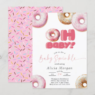 Rosa Sprinkle Donut Baby Sprinkle Einladungen